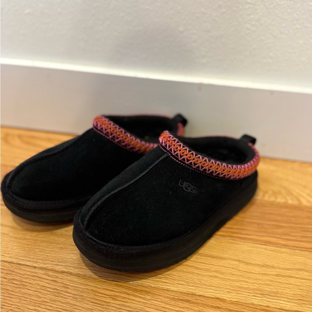 UGG Black Slippers with Multicolor Accent